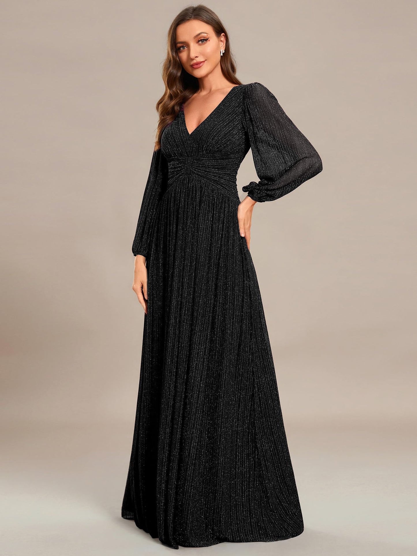 Glitter A-Line Evening Gown