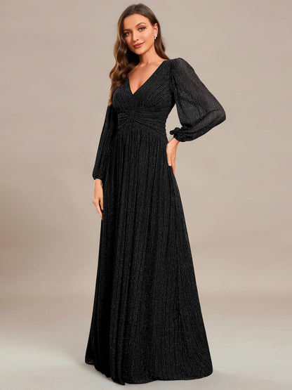Glitter A-Line Evening Gown