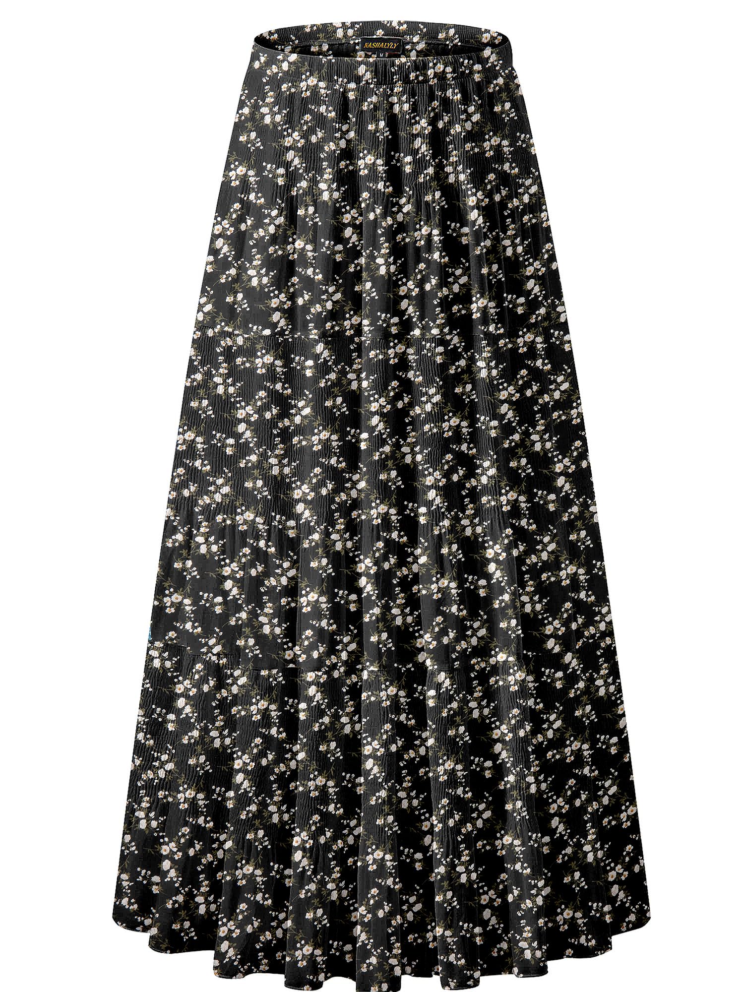 Pleated Chiffon Maxi Skirt