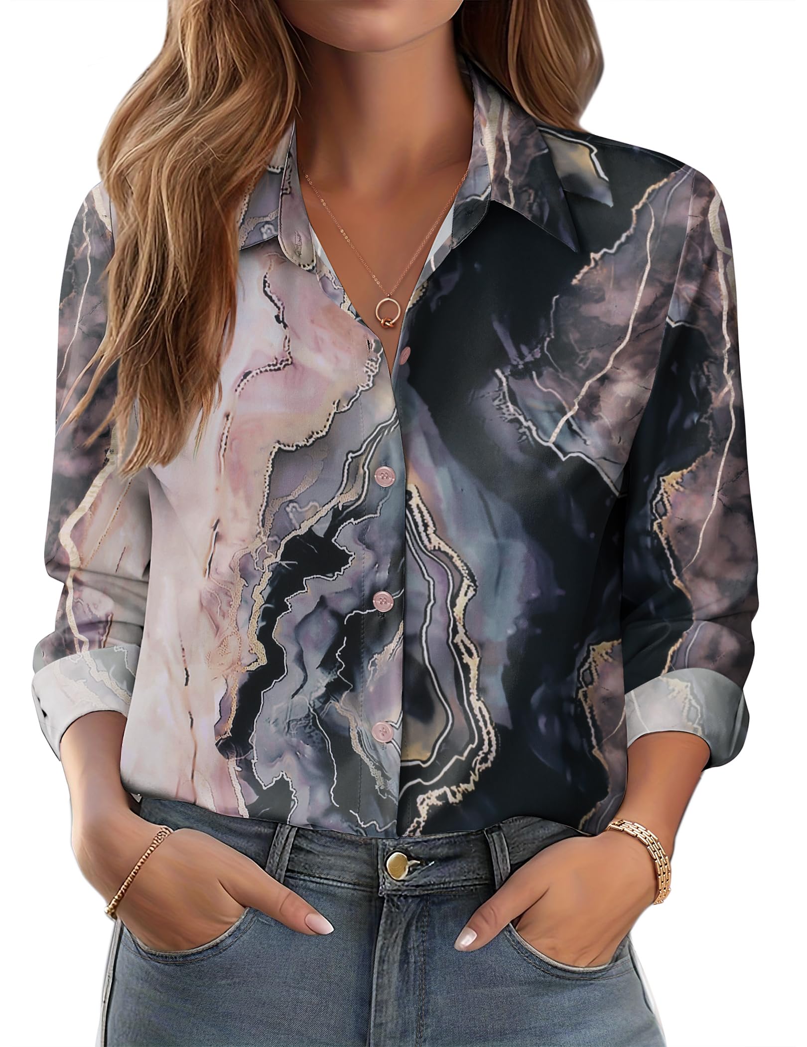 Women's Floral Long Sleeve Blouse
