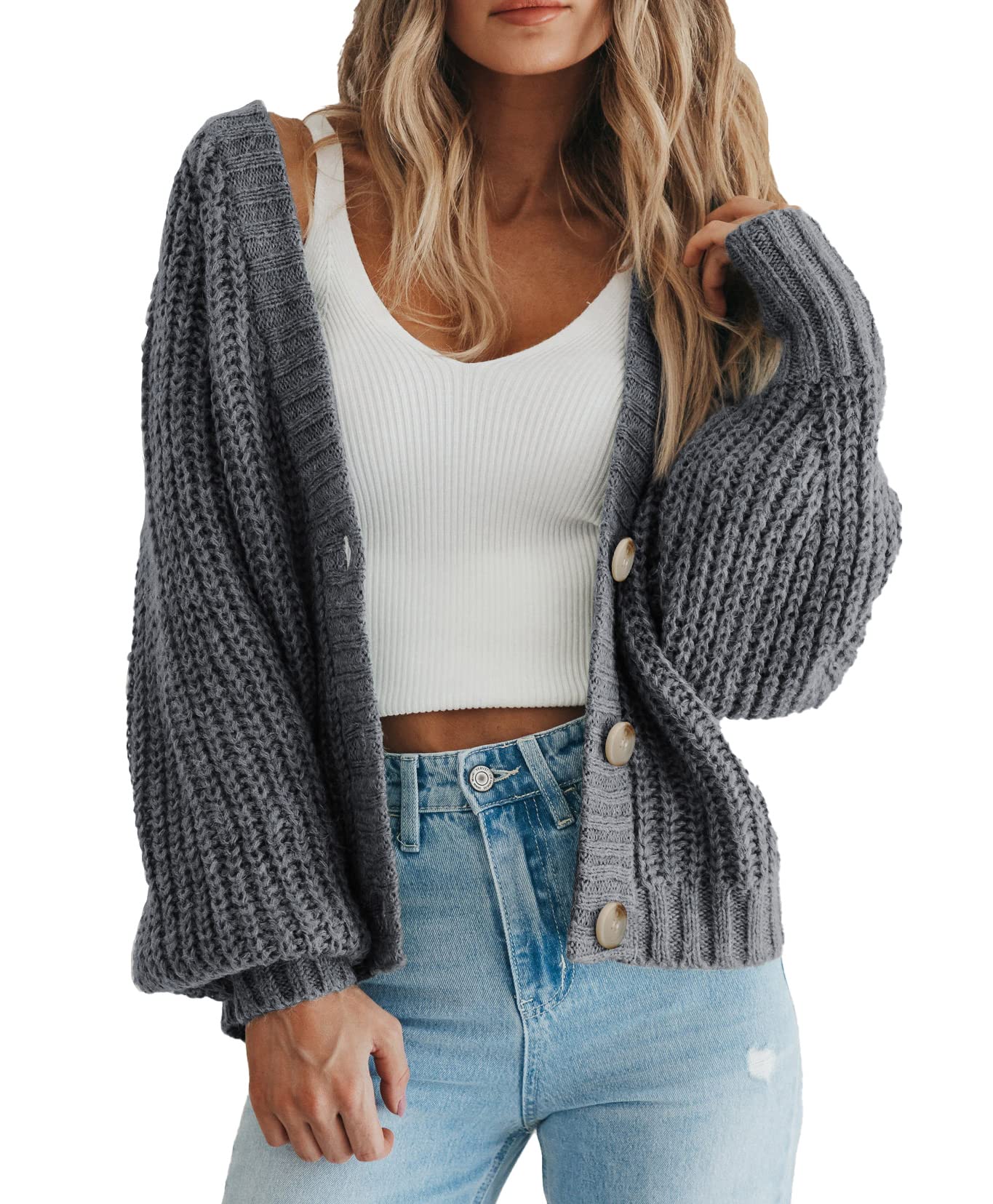 Chunky Knit Button Cardigan