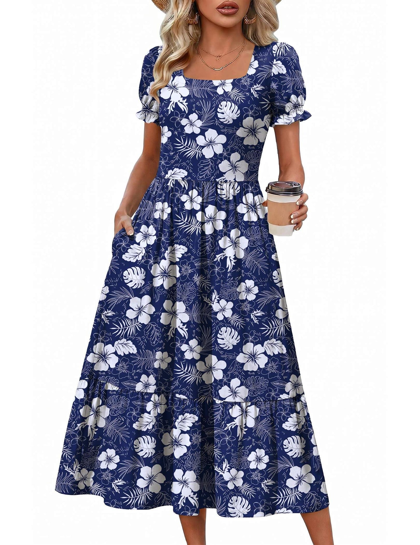 Tiered Flowy Midi Dress
