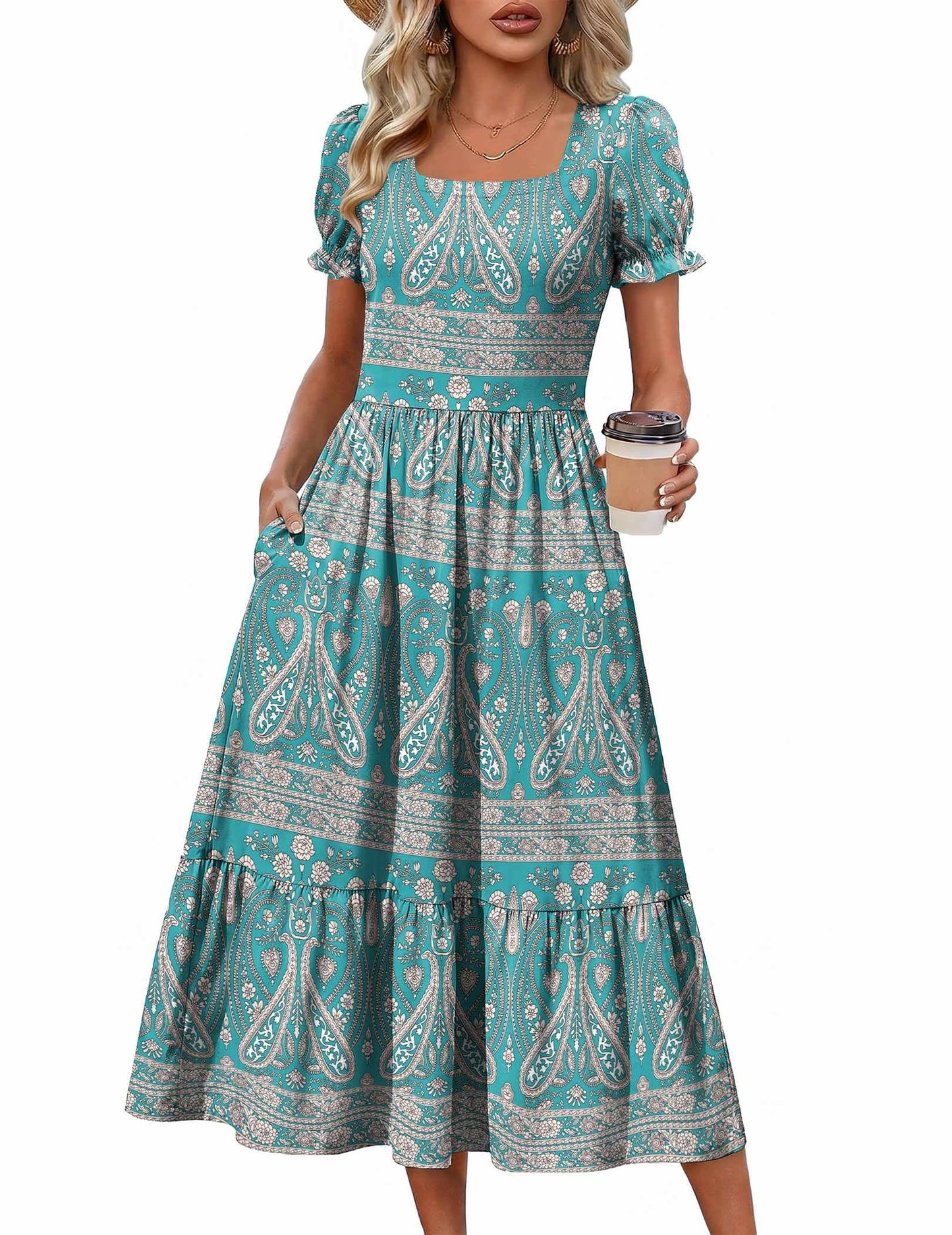 Tiered Flowy Midi Dress