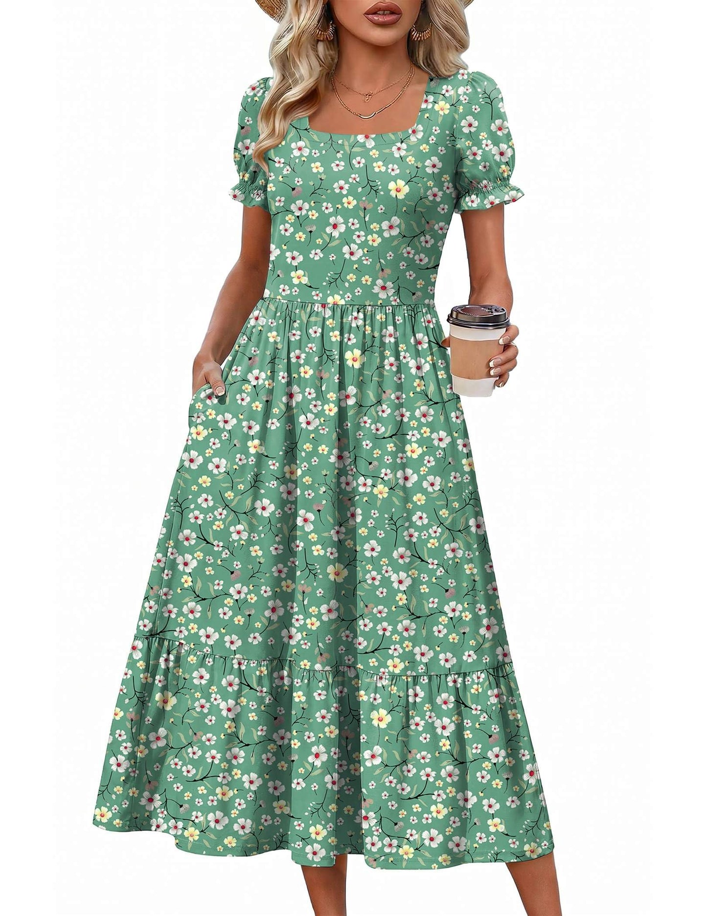 Tiered Flowy Midi Dress