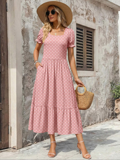 Tiered Flowy Midi Dress
