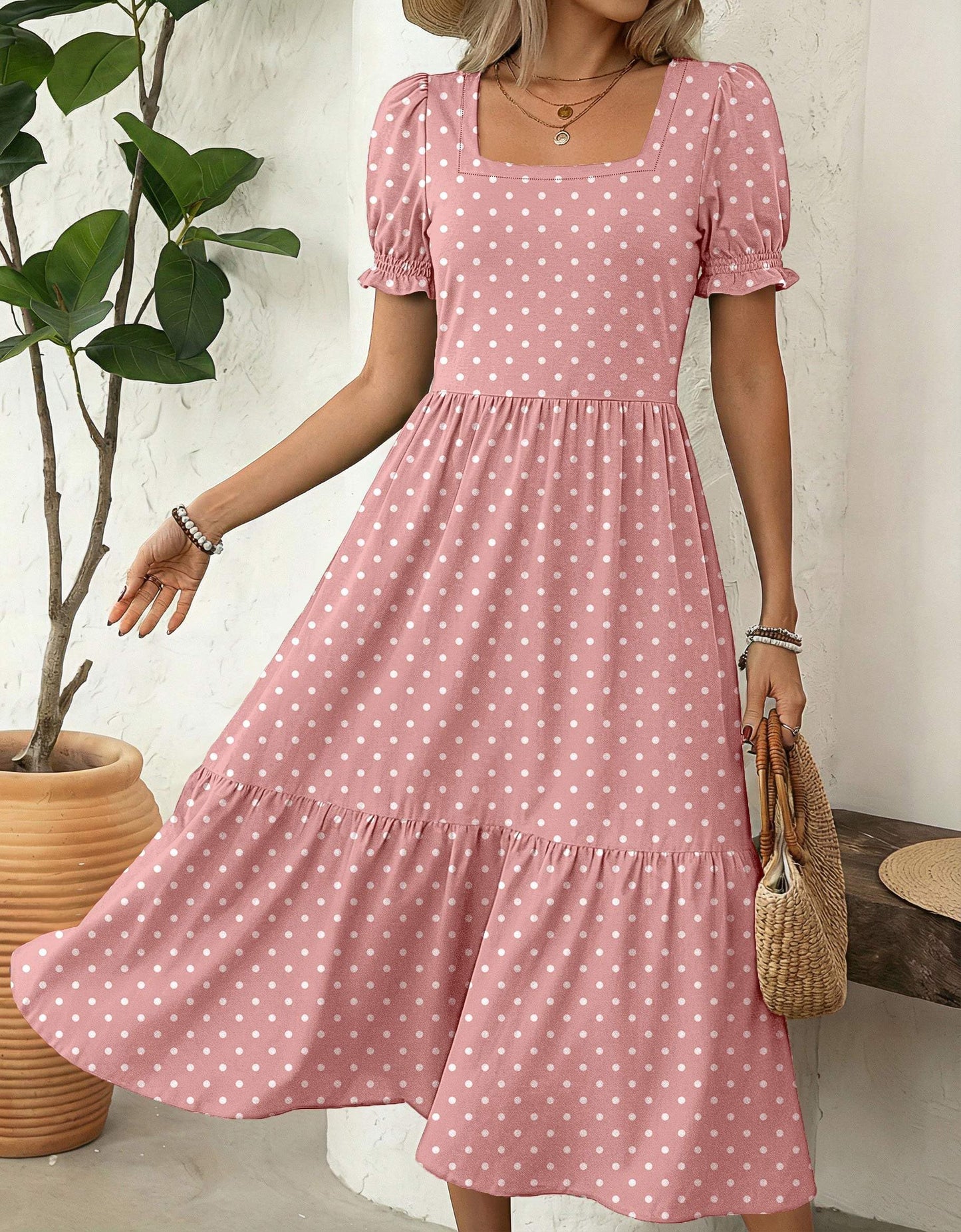 Tiered Flowy Midi Dress