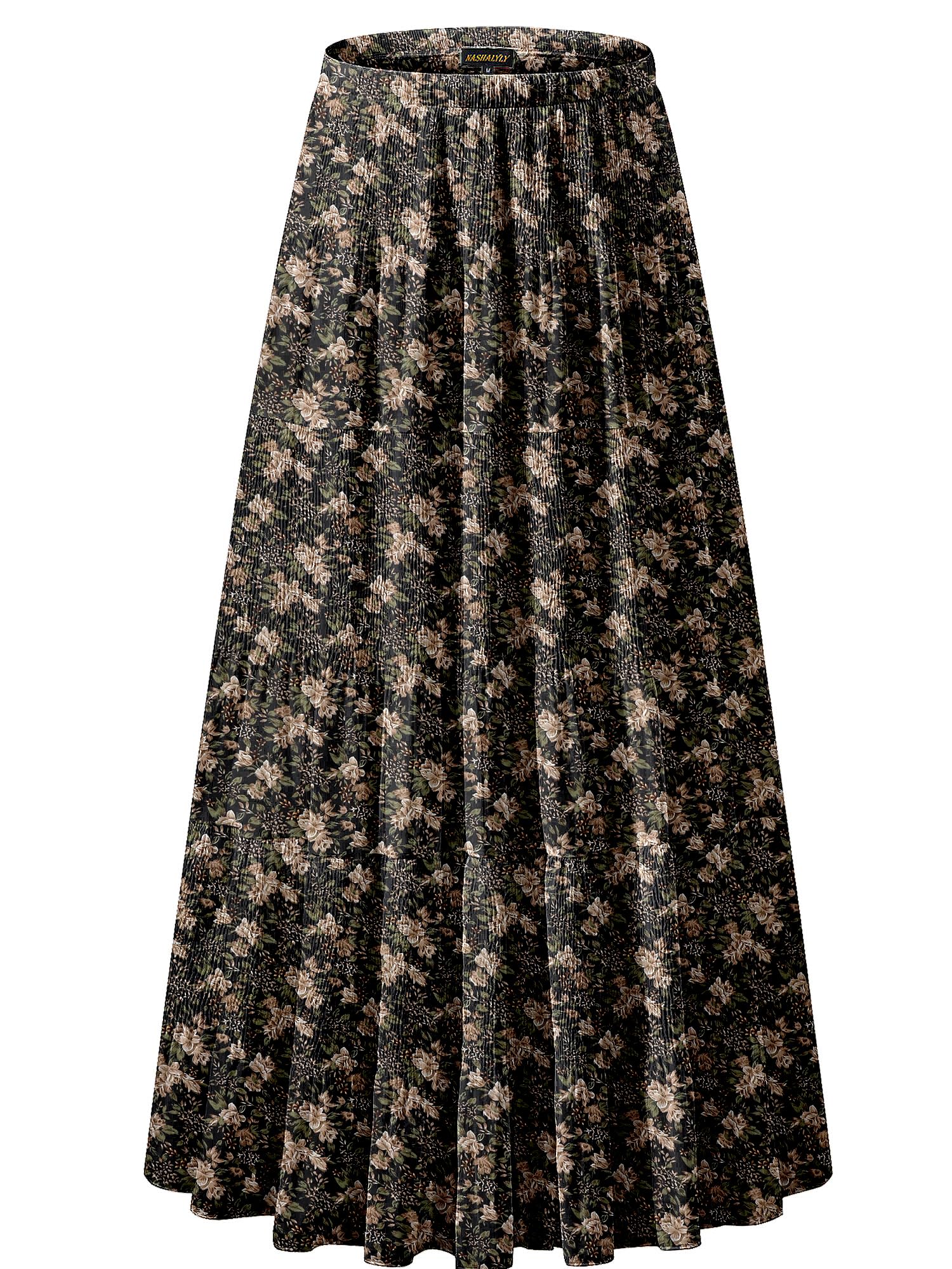 Pleated Chiffon Maxi Skirt