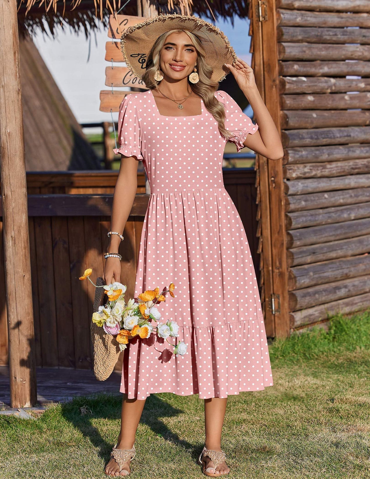 Tiered Flowy Midi Dress